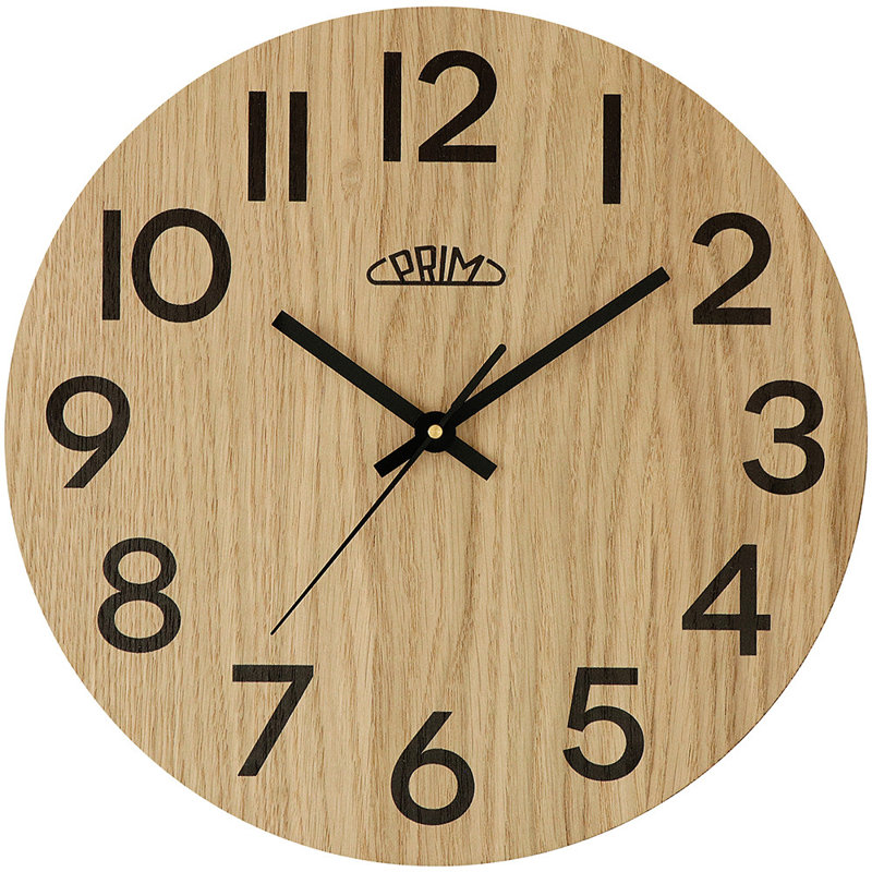 Wood Wall Clock, Beige