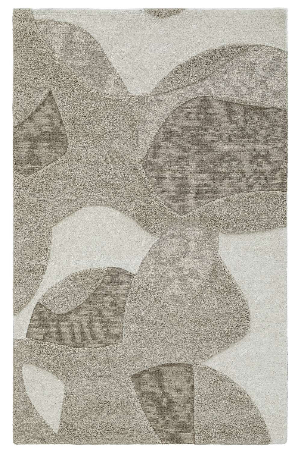 Natural Hand-Tufted Abstract Wool Rug, Rectange 5' x 8'