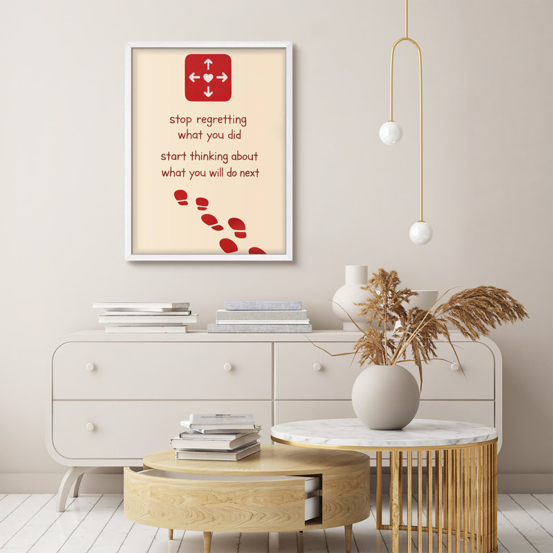 Motivational Quote Poster Framed Wall Art Prints - Inspirational Text for Office Bedroom, H 10 po x l 8 po, Blanc