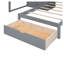 Lit superposé double au-dessus de simple avec rangement pour escalier, garde-robe et tiroirs - Structure de lit pour enfant en bois massif gris