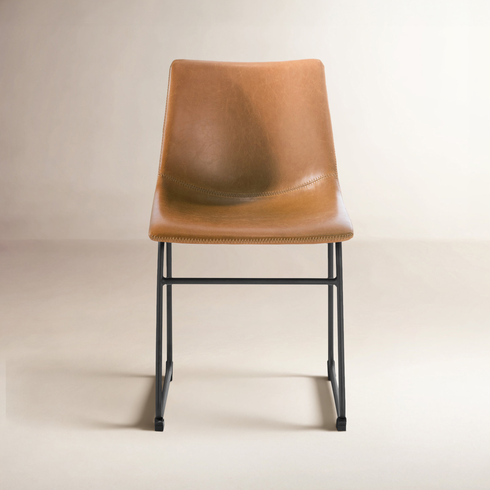 Bela Dining Chair, Tan Faux Leather
