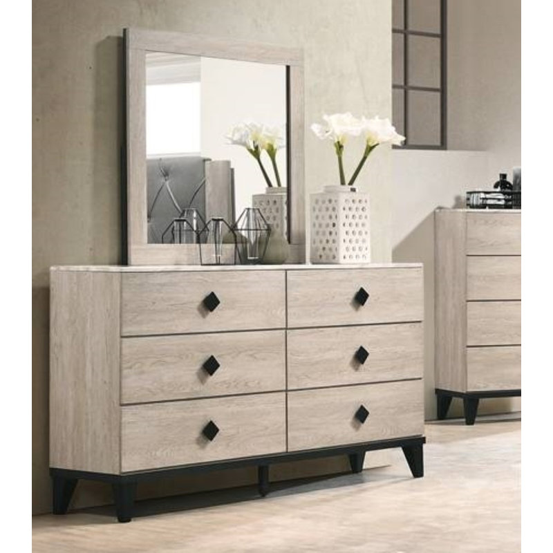 Arthuree 61.16'' W 6 - Drawer Dresser, Beige