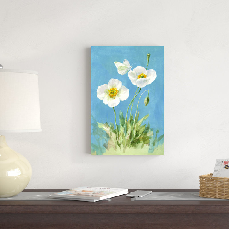 Coquelicots blancs I, H 18 po x l 12 po
