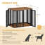 Dog Crate Furniture, 80 cm Multi-door Wooden Dog Crate, End Side Table for Small Medium Dogs, Modern Indoor Kennel, Anti-Chew Anti-Escape, 80 × 55 × 61.5cm, White-1785663294