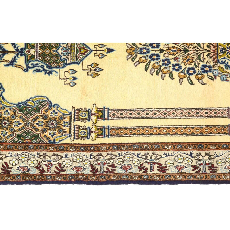 Tapis beige / vert / bleu en laine Kutzenco