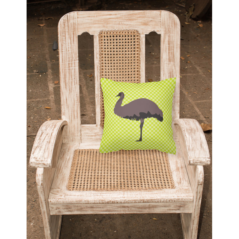 Coussin extérieur à damier ume, Vert, 18 po x 18 po