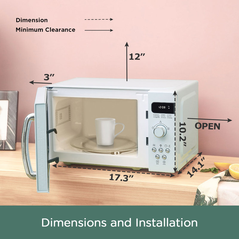 Four à micro-ondes 17,3 "0,7 cu pi 700. comfee, Vert pastel