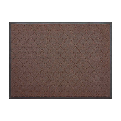 Front Door Mat, 47 X 35 In Commercial Floor Mat For Indoor And Outdoor, Modern Stylish Carpet With TPE Backing, Heavy Duty Washable Entry Industrial Rug For Hallway, Balcony, Garage, Brown
