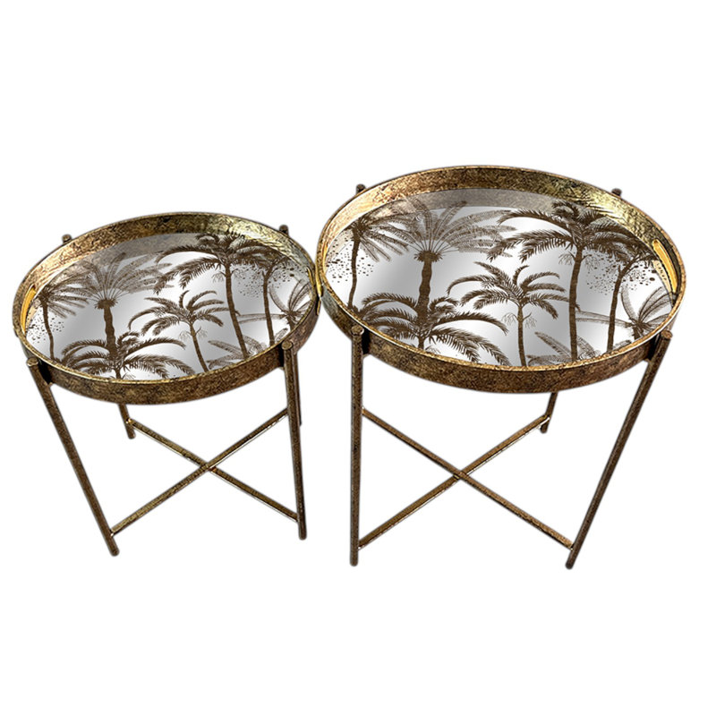 Glass Top Side Table Set