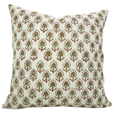 Housse de coussin Art Fab Fabine - Imprimés floraux sur lin doux, Vashundra