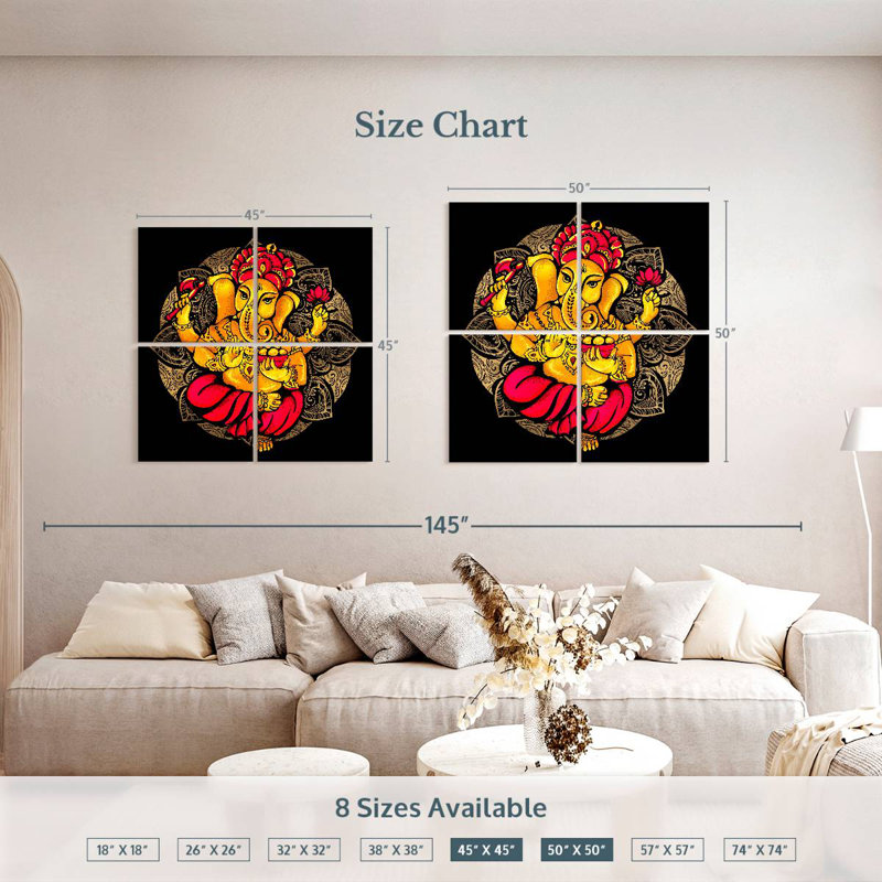Adella Ganesh Mandala, 50" H x 50" W