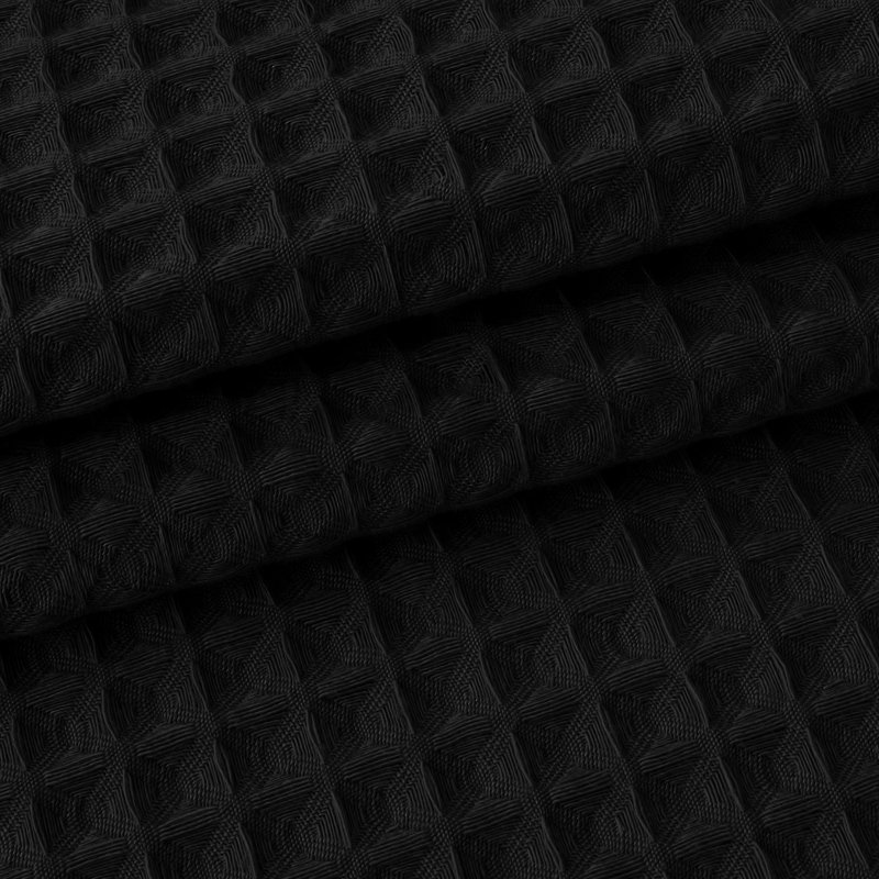 Cottingham Cotton Blend Waffle Shower Curtain, 72" H x 72" W, Black