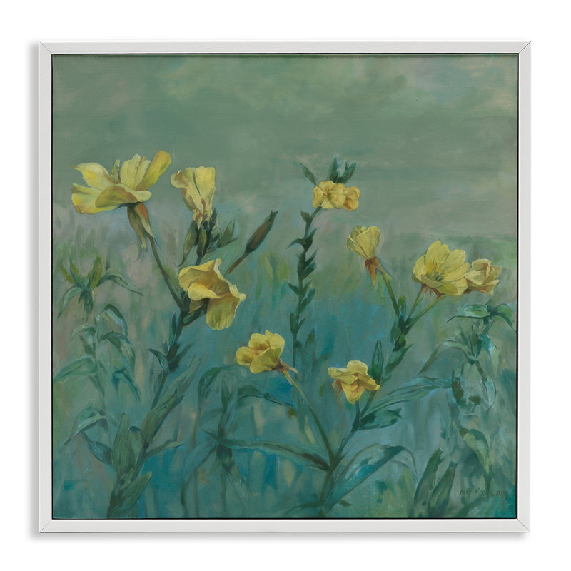 Art de giclée encadrée Buttercup Flower Field par Graham Reynolds, H 17 po x l 17 po