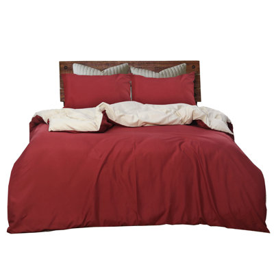 Jersen Microfiber Solid Colour Duvet Cover Set with Pillowcases Included