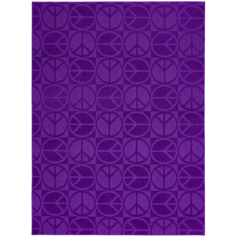 Tapis mauve touffeté à motif géométrique Stackpole, Rectangle 5 pi x 7 pi