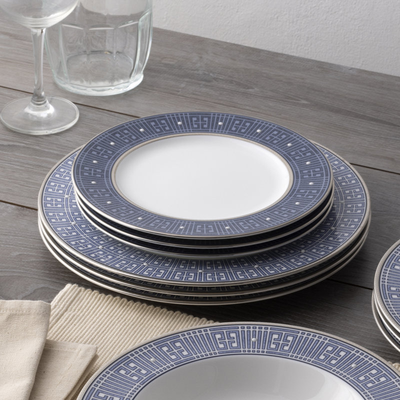 Assiettes plates Noritake Infinity, 11 po, Bleu