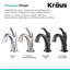 Kraus Arlo Single Hole 1-Handle WaterSense Bathroom Sink Faucet with Drain and Deck Plate-50585526