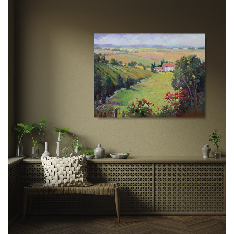 Print by John Beard, 20" H x 24" W x 1.5" D, White Framed Canvas