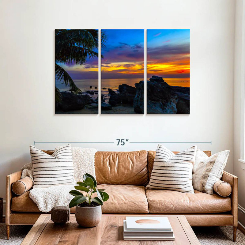 Coucher de soleil des Caraïbes Gillard, H 36 po x l 57 po