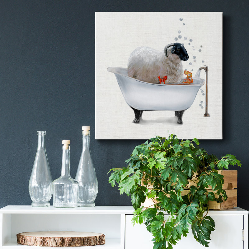 «Farm Tub Sheep», impression sur toile tendue, H 16 po x l 16 po x P 1 po