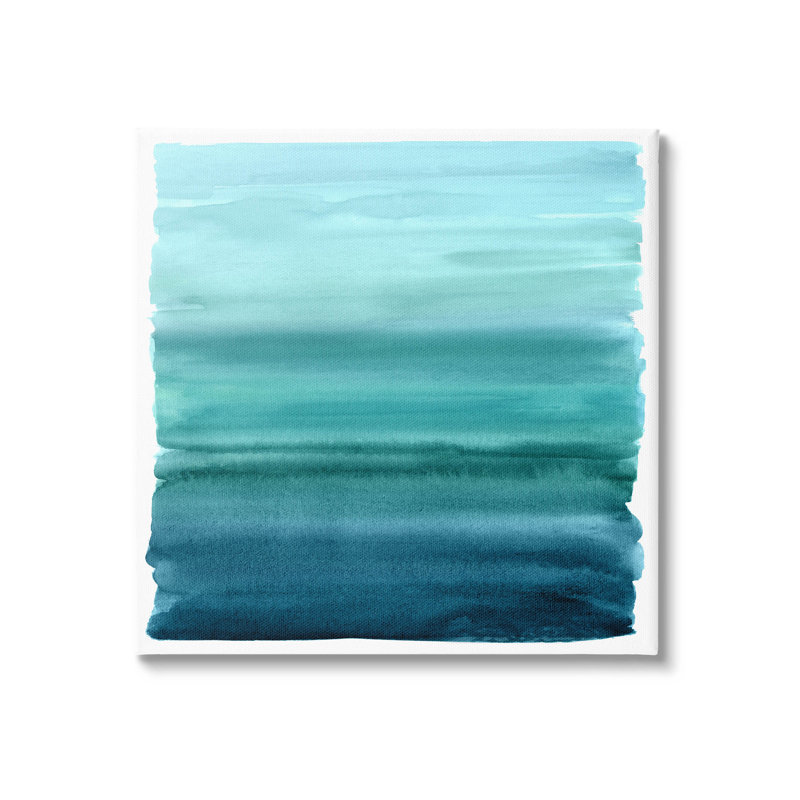 "Gradient Turquoise Brushed Composition", art mural par Allie Corbin, H 17 po x l 17 po x P 1,5 po