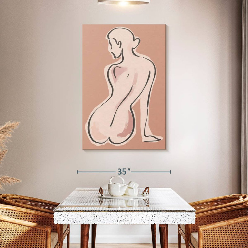 Belles lignes féminines sur toile, H 48 po x l 32 po x P 1,25 po