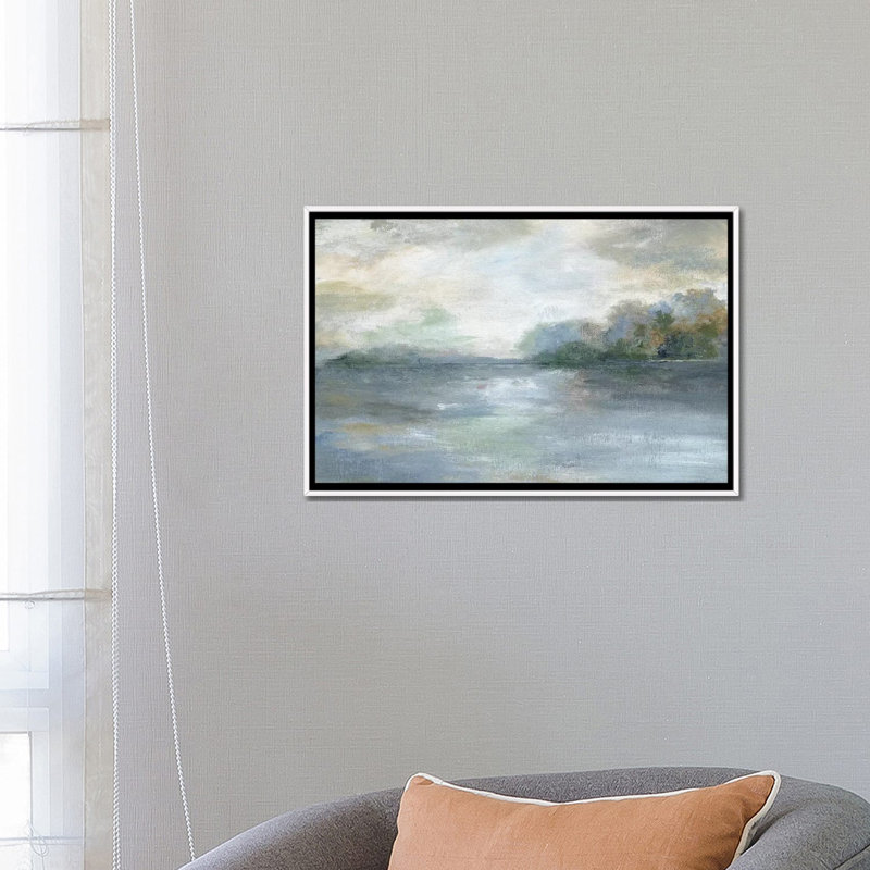 «Blue Ethereal» par Nan - impression, Cadre blanc, H 18 po x l 26 po x P 1,5 po