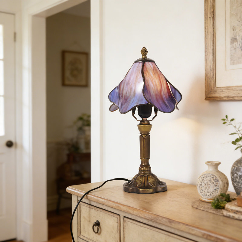 Lampe de table florale de style Tiffany 15 "à 1 lumière (ampoule incluse)