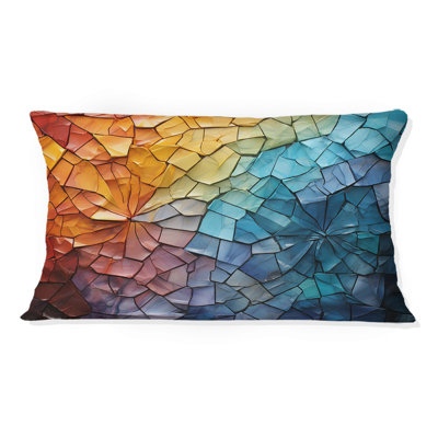 Colorful Mosaic II - Abstract Collages Printed Throw Pillow