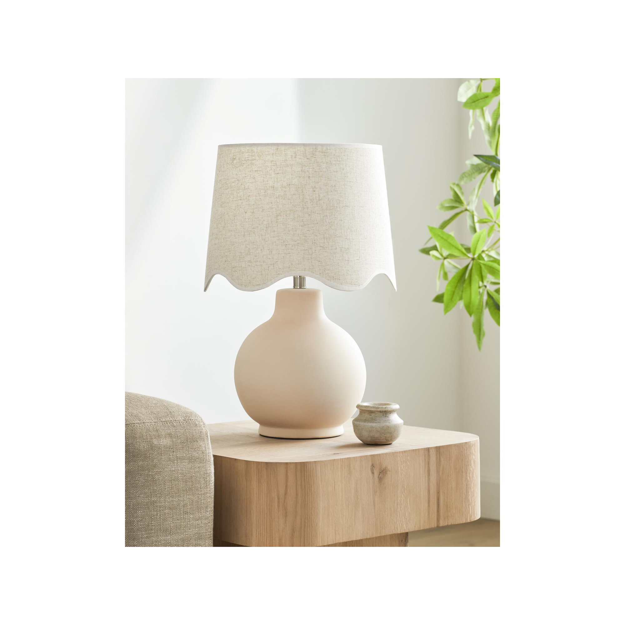 Maura Accent Table Lamp, 22"H x 15"W x 15"D, Beige, Cream