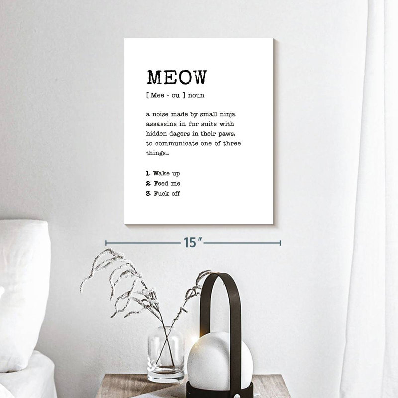 «Cat's Meow», définition sur toile, H 15 po x l 12 po x P 1,25 po