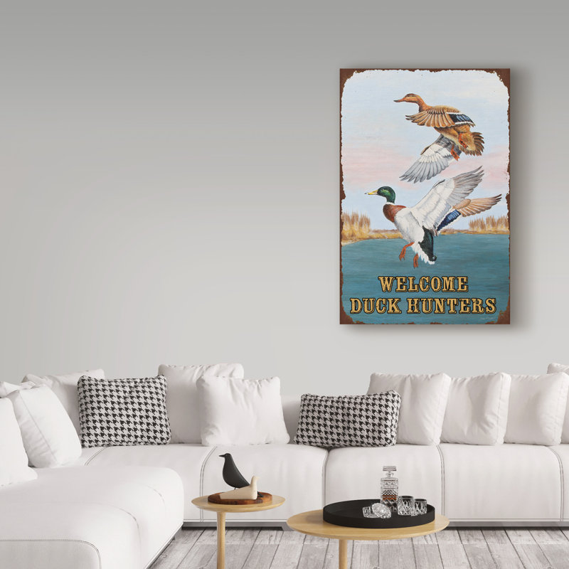 « duck hunt », affiche rétro sur toile tendue, H 32 po x l 22 po x P 2 po