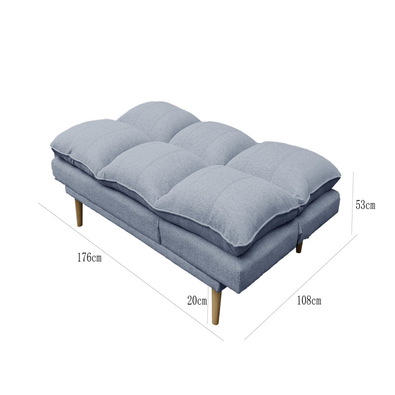 3 Seater Fabric Sofa Bed, Grey