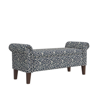 Banc de rangement à accoudoirs roulés Wallen Traditional