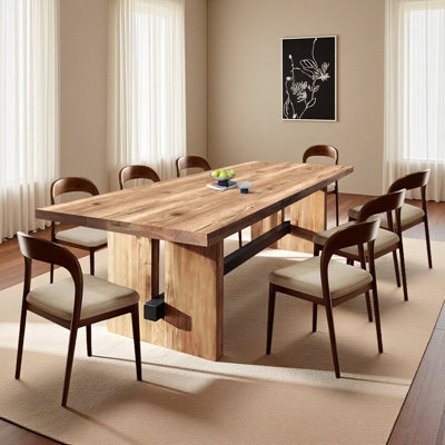Bushey Industrial Style Solid Wood Dining Table and Chair Set