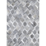 Area Cowhide Geometric Area Rug in Gray