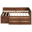 Lit de jour simple en noyer avec tablette pratique et agencement de tiroirs - Space Handy Combinaisons Modern Home Staple