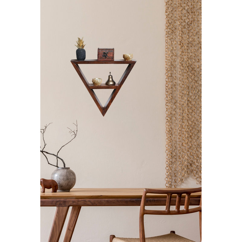 Tablette murale faite à la main, 15,4 x 13,4 x 6,3 pouces, 100% bois de sapin véritable, finition noyer rustique | Conception polyvalente pour les espaces modernes et traditionnels, fixation murale facile | Parfait pour mettre en valeur les éléments essentiels à la décoration et à l'organisation