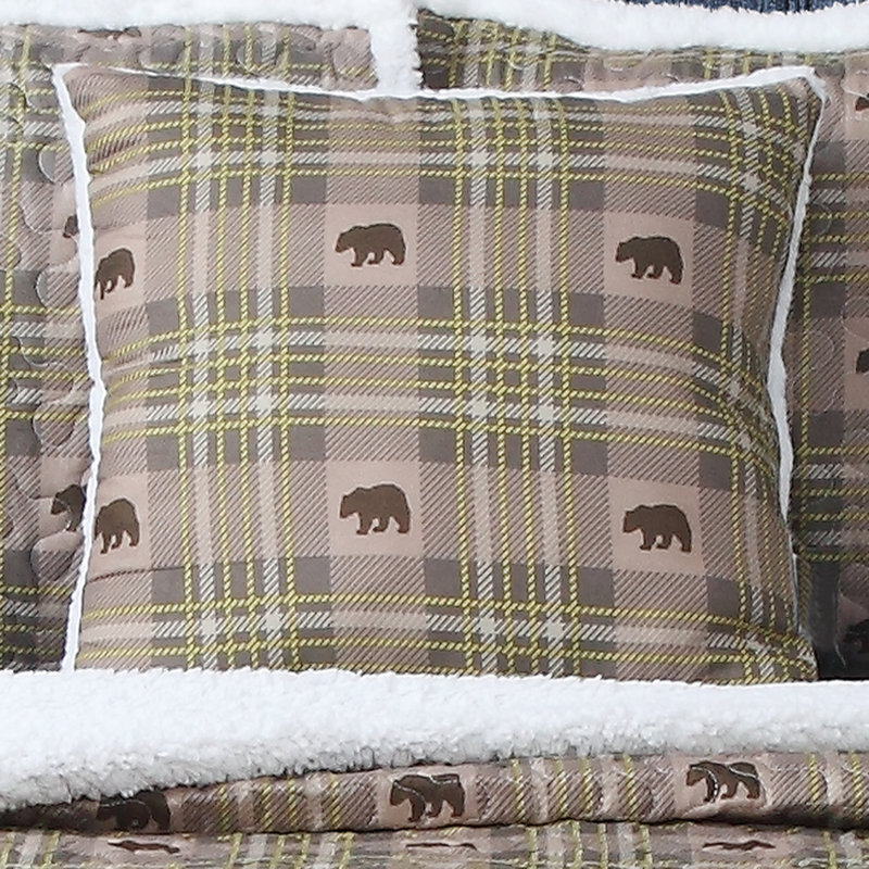 Bart Polyester Plaid Quilt, Twin Quilt + 2 Pillowcases