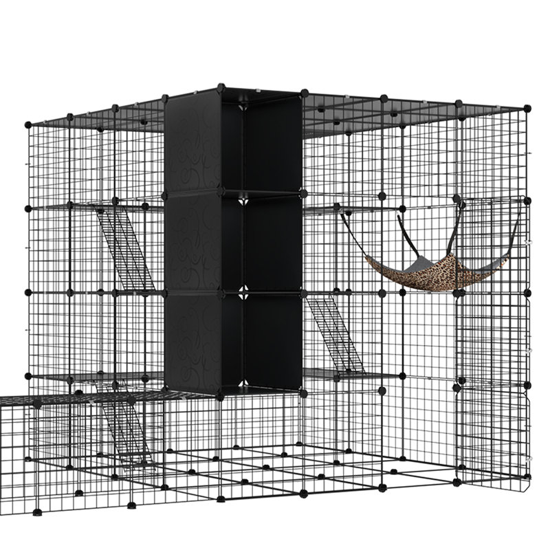 Large Cat Playpen and Cat Cage with Tunnel and Hammock