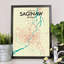 « saginaw city map », reproduction d’impression sur affiche en couleur-31736138