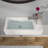 14.5" L x 7'' W Ceramic Wall-Mounted Bathroom Sink, Rectangular Small Vessel Sink with Right Faucet Hole, Compact Floating Vanity Basin for Bathroom Room