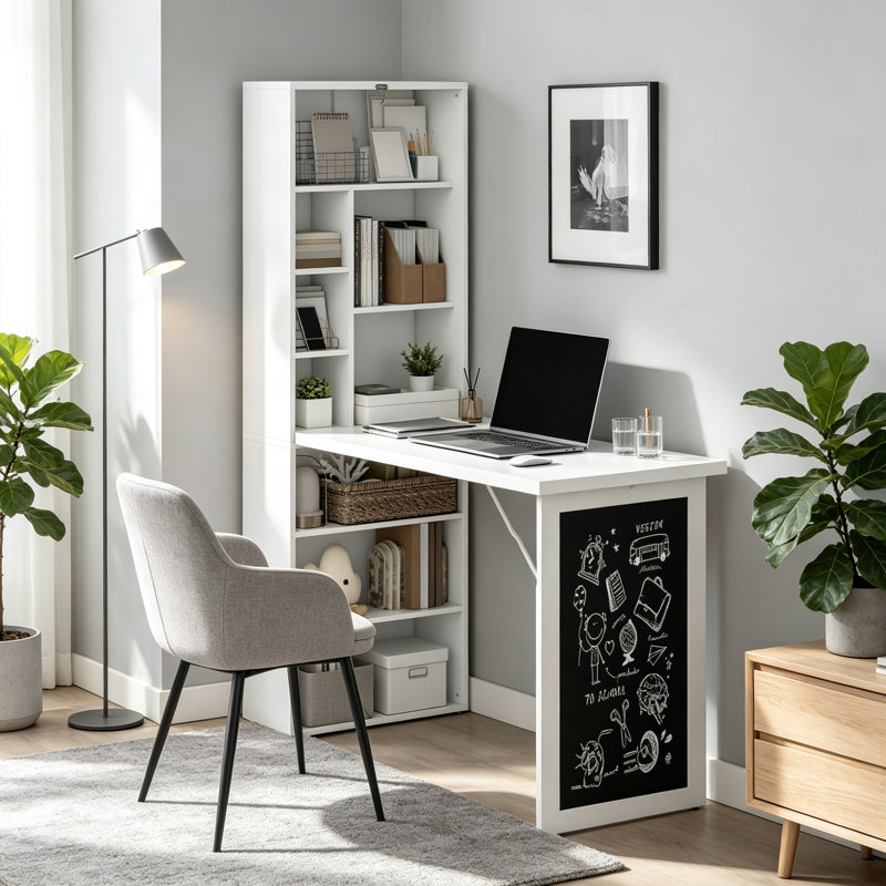 MDF Floating Desk, White
