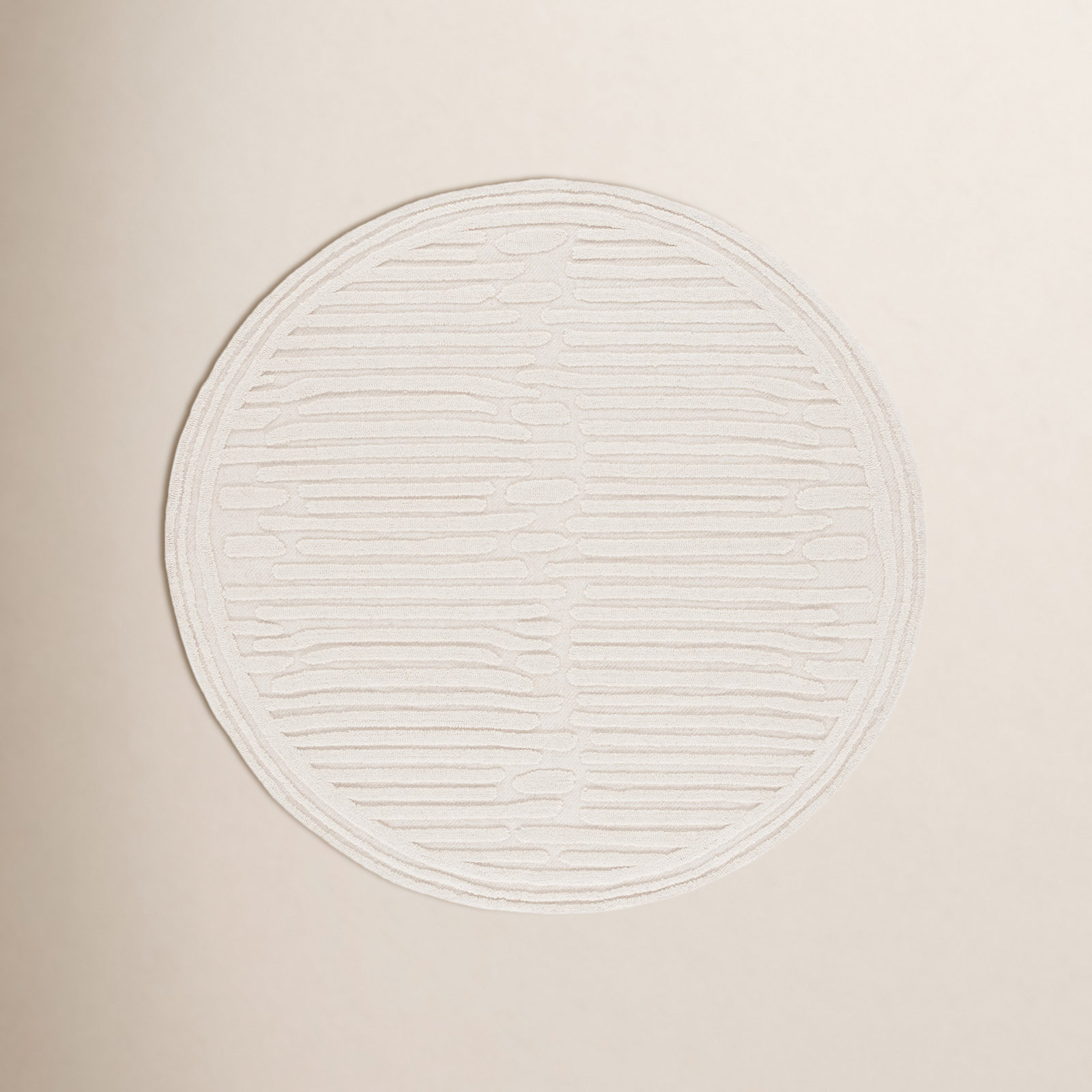 Elona Handmade Ivory Rug, Round 6'
