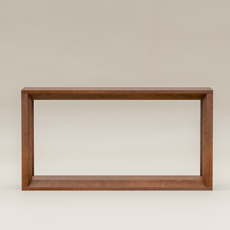 60" Rectangular Solid Wood Veneer Console Table, Dark Brown