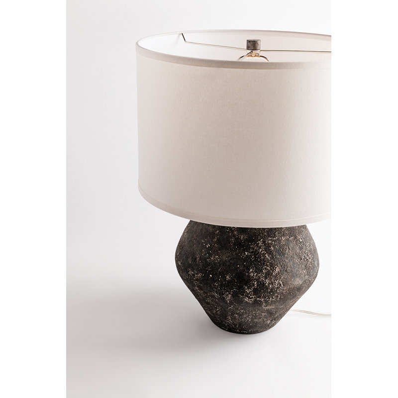 Graystone Ceramic Table Lamp with Off-White Linen Shade
