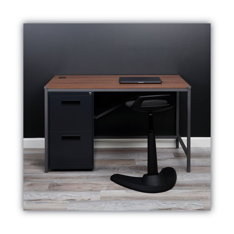 Charcoal 2-Drawer Mobile Steel File Cabinet with Lock