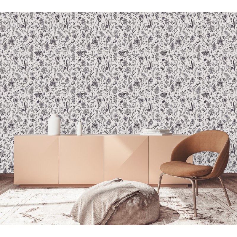 Peel & Stick Floral Tile, 2.08' W x 18.75' L