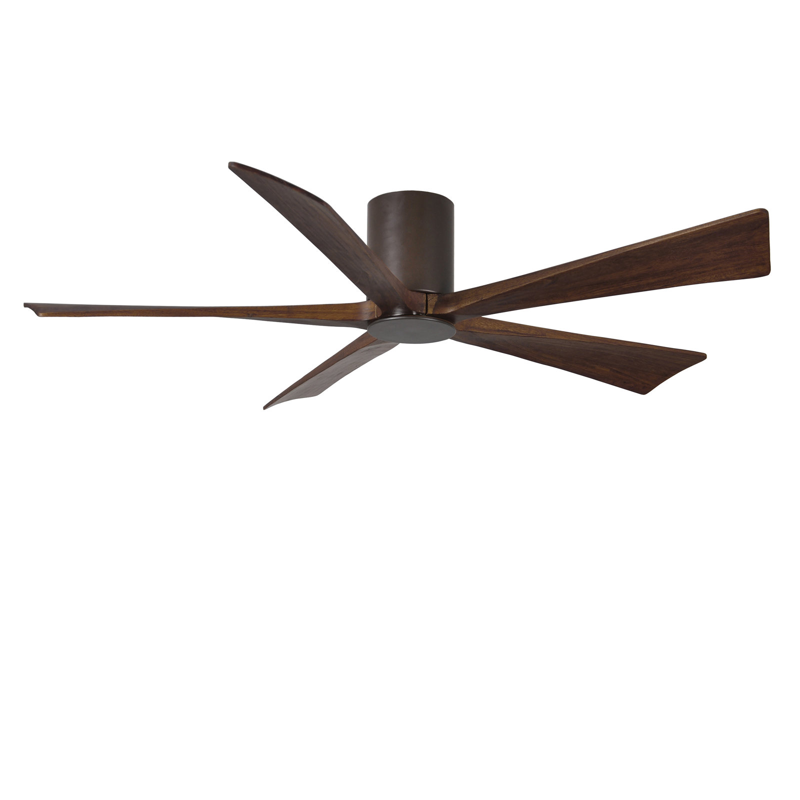 Irene 5 - Blade LED Ceiling Fan with Light Kit Included, Textured Bronze, 60", Walnut Tone