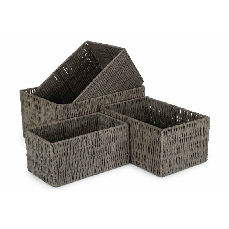 Bay Isle Home 4 Piece Wicker Storage Basket Set